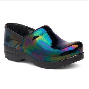 Dansko Professional Slip On Black Petrol Patent